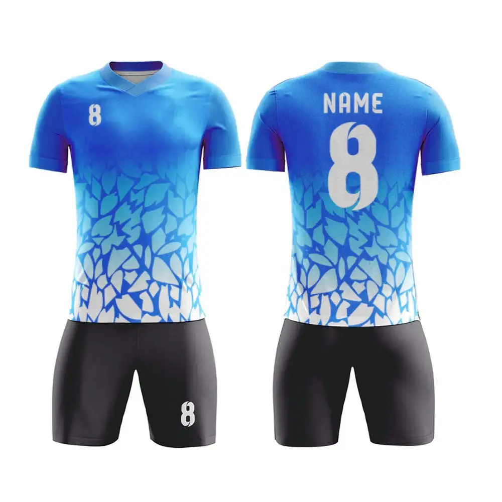 Blue Geometric Soccer Uniform