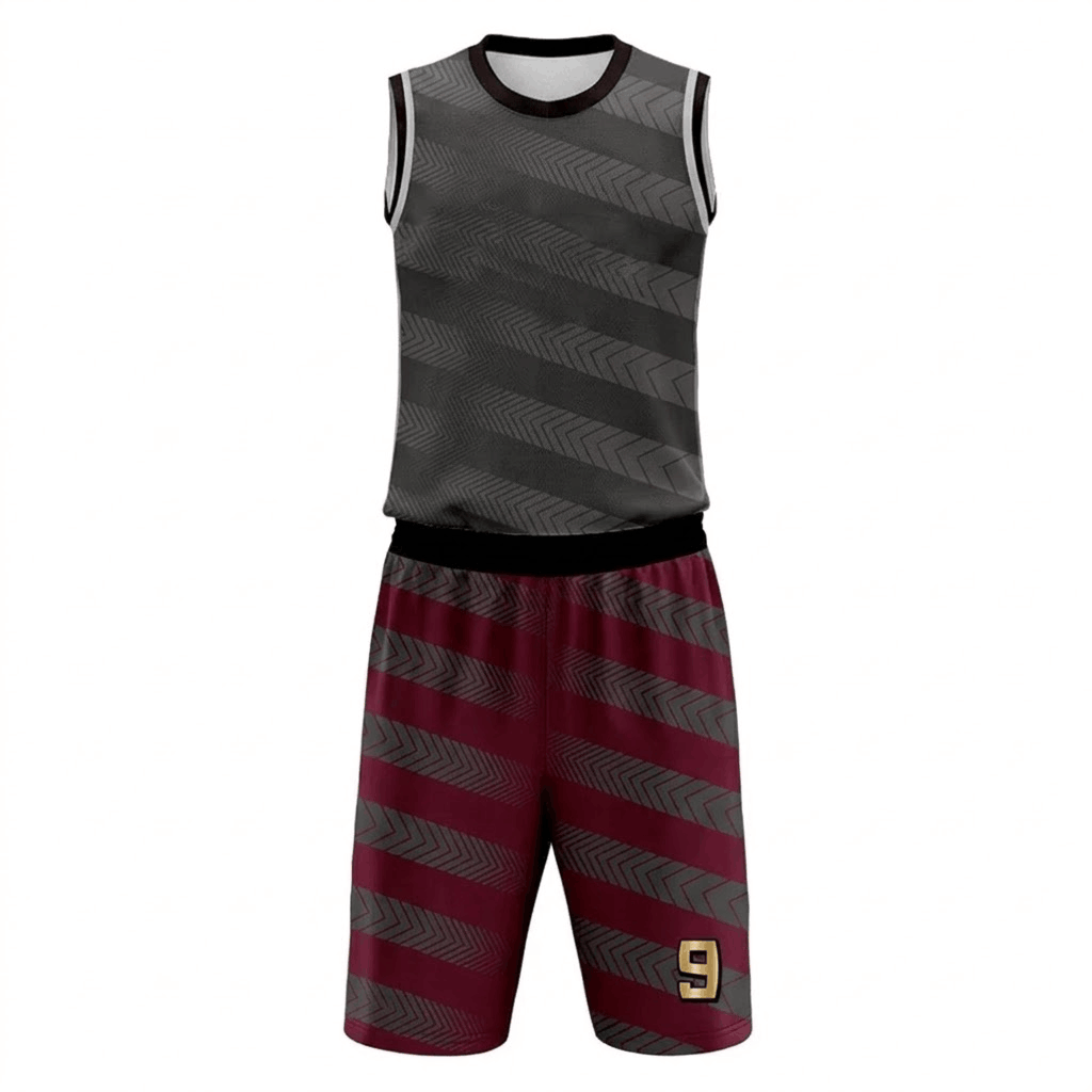 Charcoal Chevron Basketball Uniform