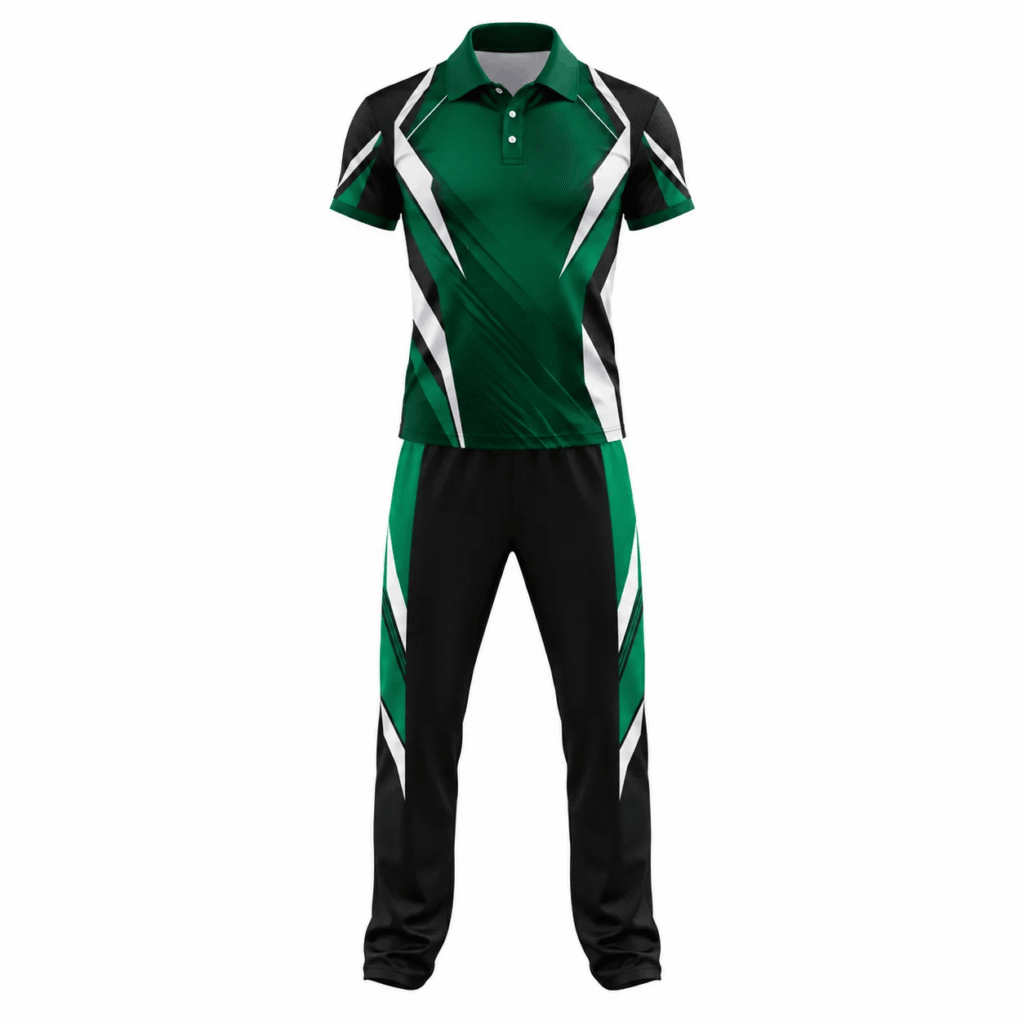 Green Chevron Cricket Uniform