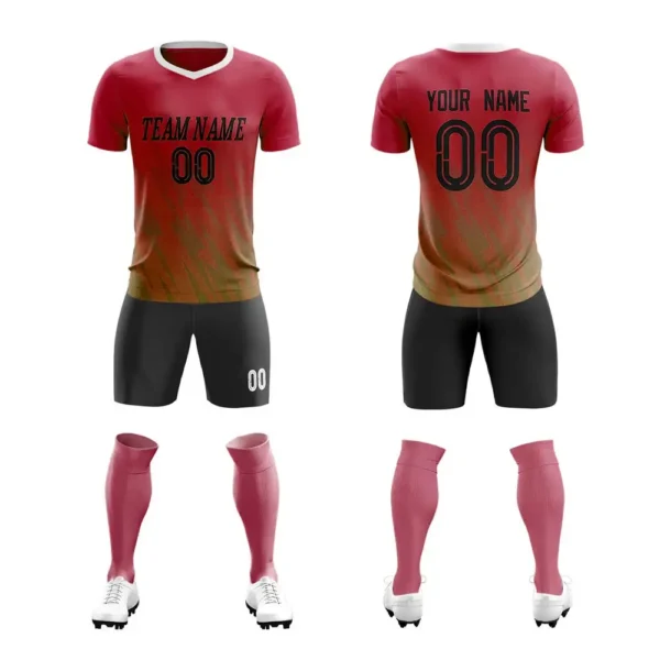 Maroon Gradient Soccer Kit