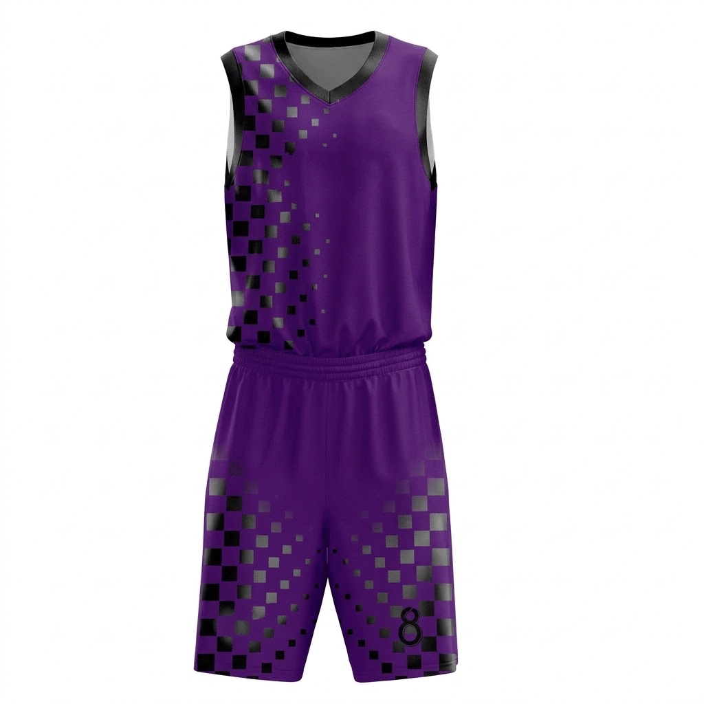 Purple Pixel Basketball Uniform