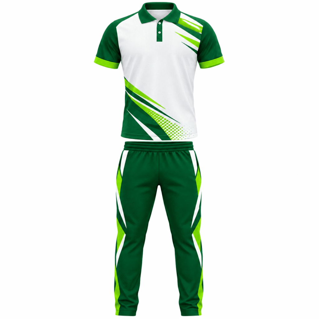White Lime Slash Cricket Uniform